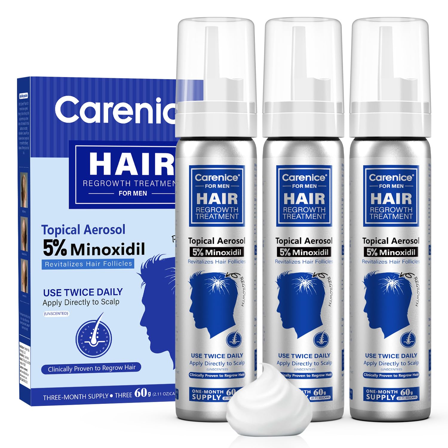Amazon.com : 5% Topical Foam, Aerosol for Men, Infused with Biotin
